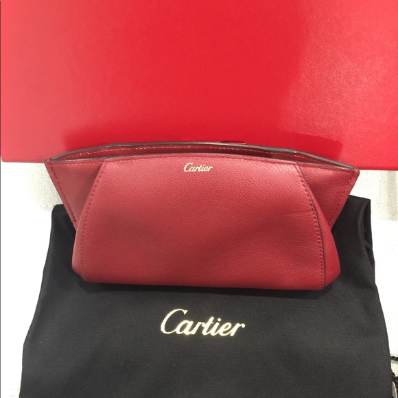 Authentic .Beautiful red with gold  Cartier purse - Picture 3 of 9